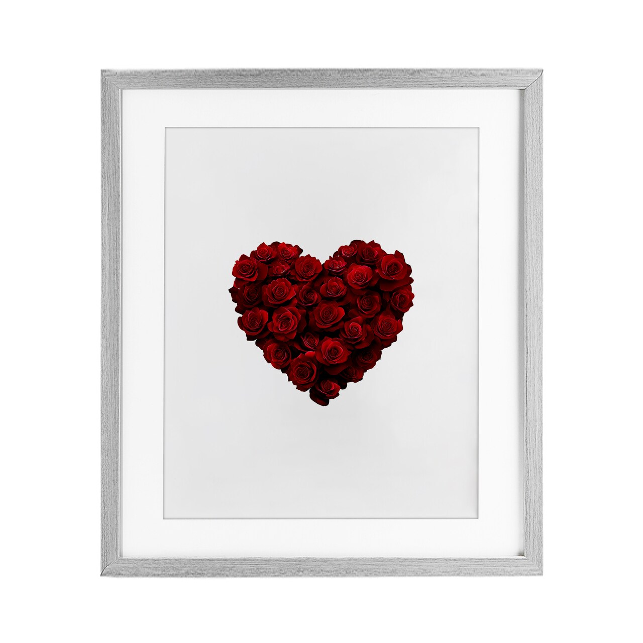 Stupell Industries Heart of Roses Bouquet Framed Print Under Glass, design by Christine Simpson Art